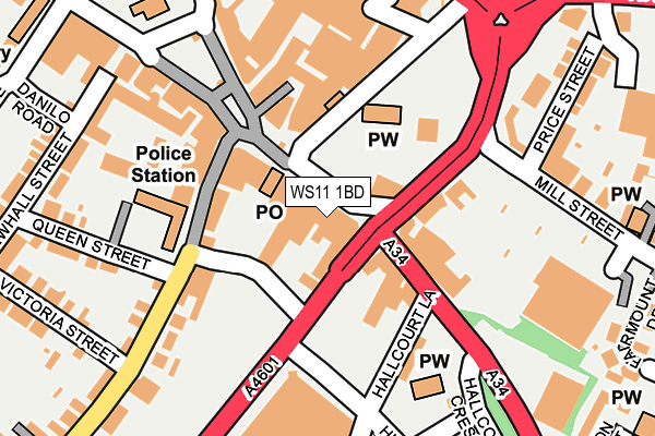 WS11 1BD map - OS OpenMap – Local (Ordnance Survey)