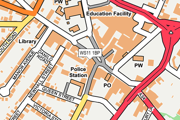 WS11 1BP map - OS OpenMap – Local (Ordnance Survey)