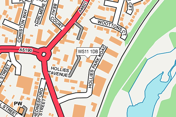 WS11 1DB map - OS OpenMap – Local (Ordnance Survey)