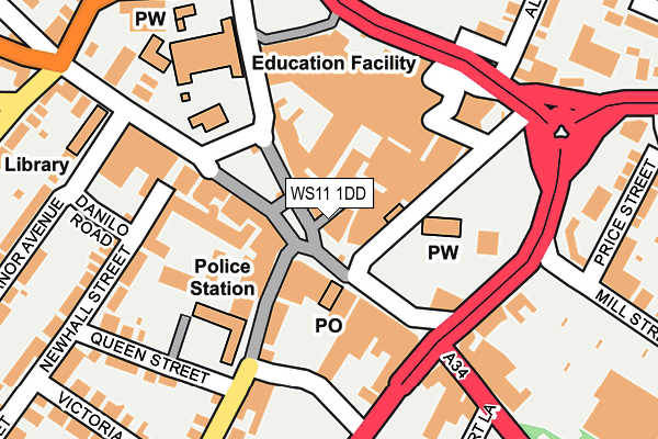 WS11 1DD map - OS OpenMap – Local (Ordnance Survey)