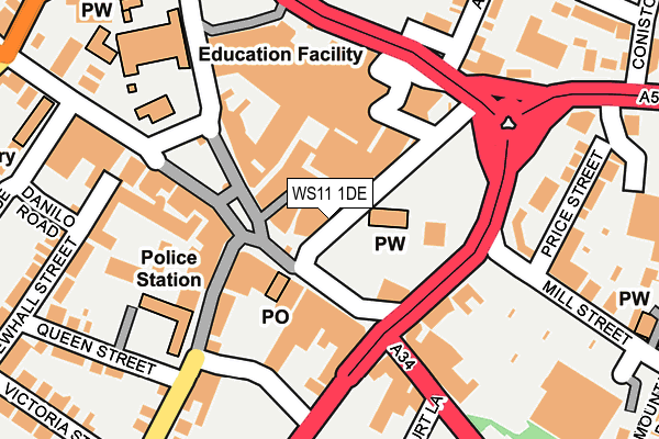 WS11 1DE map - OS OpenMap – Local (Ordnance Survey)