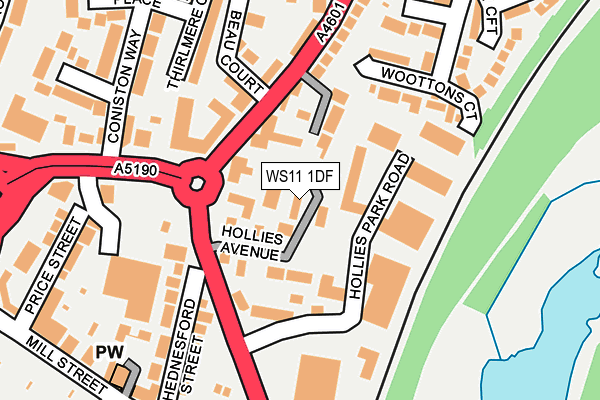 WS11 1DF map - OS OpenMap – Local (Ordnance Survey)
