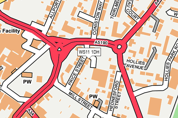 WS11 1DH map - OS OpenMap – Local (Ordnance Survey)
