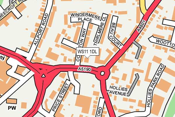 WS11 1DL map - OS OpenMap – Local (Ordnance Survey)