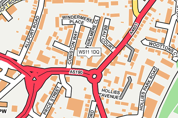 WS11 1DQ map - OS OpenMap – Local (Ordnance Survey)