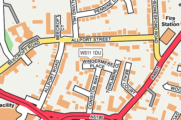 WS11 1DU map - OS OpenMap – Local (Ordnance Survey)