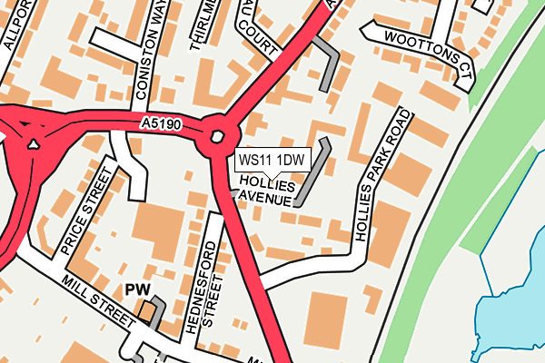 WS11 1DW map - OS OpenMap – Local (Ordnance Survey)