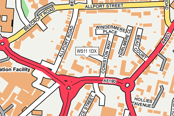 WS11 1DX map - OS OpenMap – Local (Ordnance Survey)