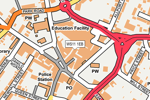 WS11 1EB map - OS OpenMap – Local (Ordnance Survey)