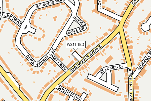 WS11 1ED map - OS OpenMap – Local (Ordnance Survey)