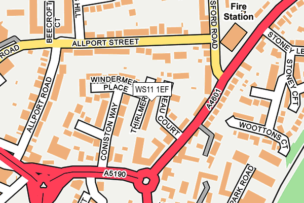 WS11 1EF map - OS OpenMap – Local (Ordnance Survey)