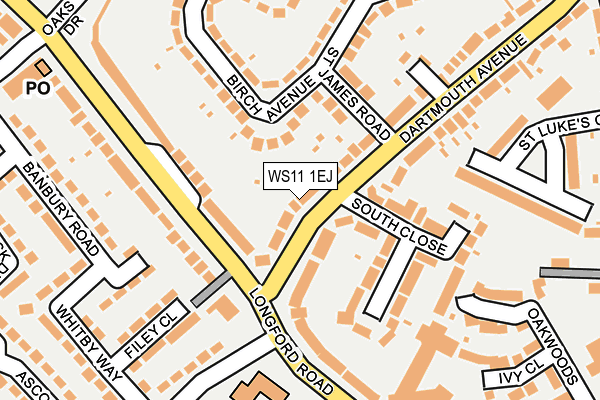 WS11 1EJ map - OS OpenMap – Local (Ordnance Survey)