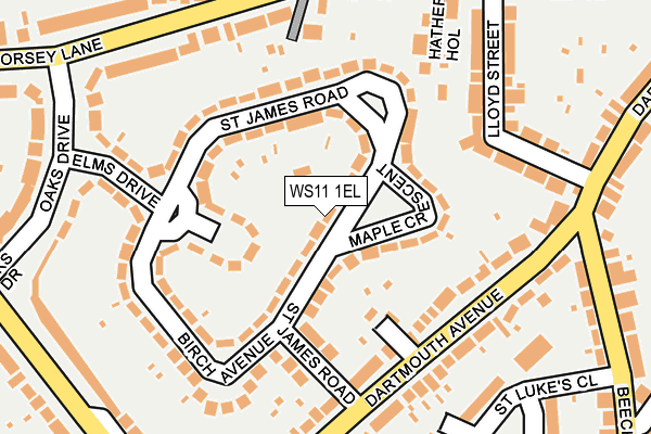 WS11 1EL map - OS OpenMap – Local (Ordnance Survey)