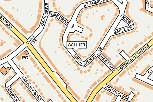 WS11 1ER map - OS OpenMap – Local (Ordnance Survey)