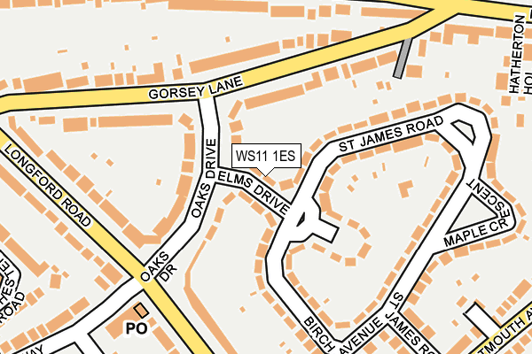 WS11 1ES map - OS OpenMap – Local (Ordnance Survey)