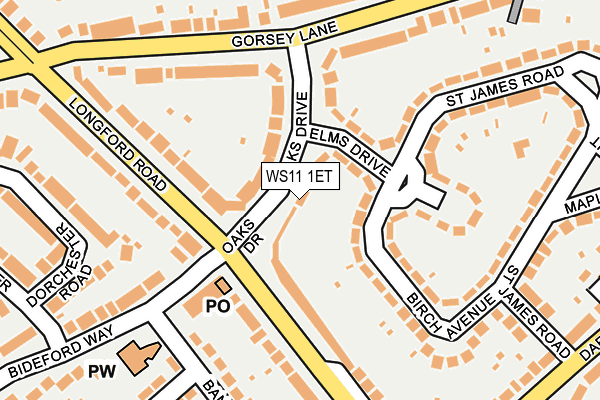 WS11 1ET map - OS OpenMap – Local (Ordnance Survey)