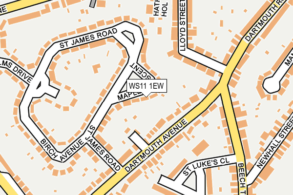 WS11 1EW map - OS OpenMap – Local (Ordnance Survey)
