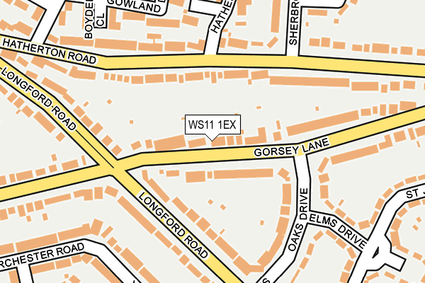 WS11 1EX map - OS OpenMap – Local (Ordnance Survey)