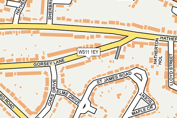 WS11 1EY map - OS OpenMap – Local (Ordnance Survey)