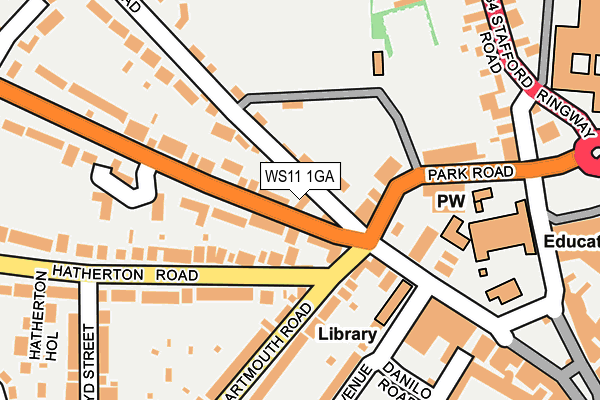 WS11 1GA map - OS OpenMap – Local (Ordnance Survey)