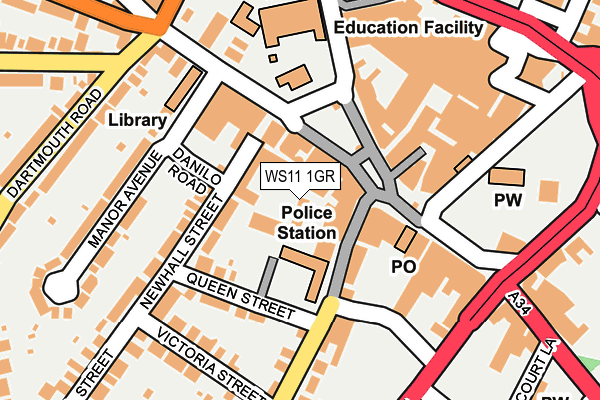 WS11 1GR map - OS OpenMap – Local (Ordnance Survey)
