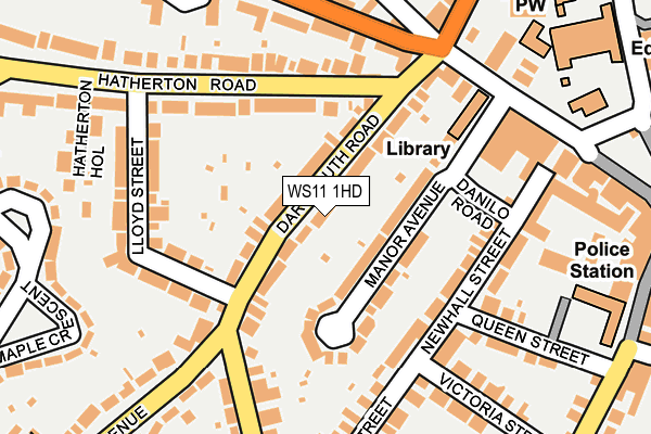 WS11 1HD map - OS OpenMap – Local (Ordnance Survey)