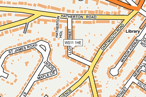 WS11 1HE map - OS OpenMap – Local (Ordnance Survey)