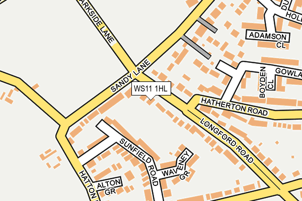 WS11 1HL map - OS OpenMap – Local (Ordnance Survey)