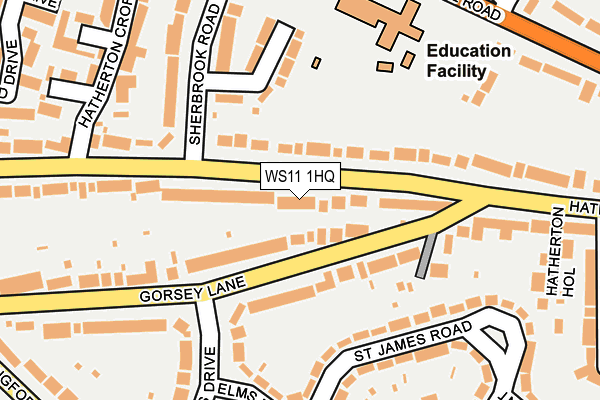 WS11 1HQ map - OS OpenMap – Local (Ordnance Survey)
