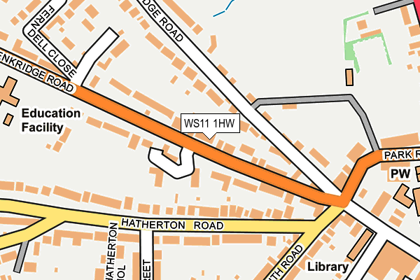 WS11 1HW map - OS OpenMap – Local (Ordnance Survey)