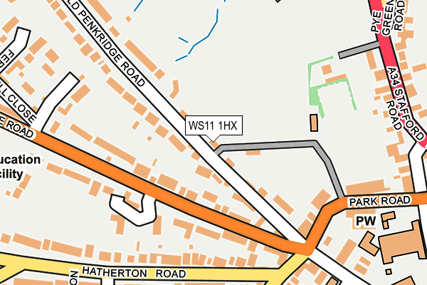 WS11 1HX map - OS OpenMap – Local (Ordnance Survey)