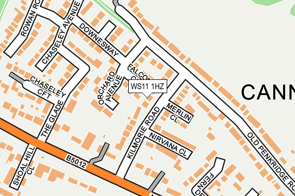 WS11 1HZ map - OS OpenMap – Local (Ordnance Survey)