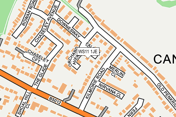 WS11 1JE map - OS OpenMap – Local (Ordnance Survey)