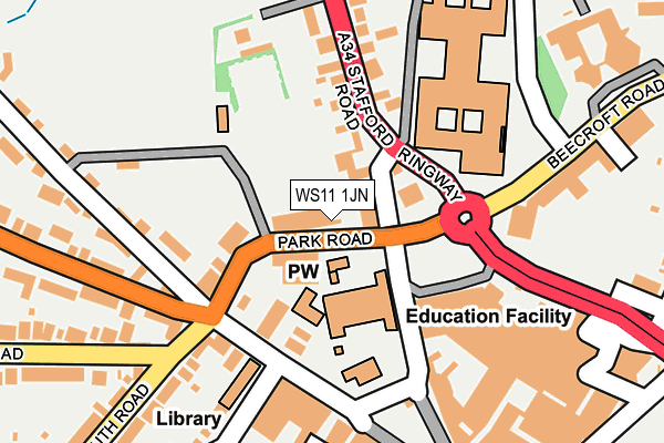 Map of CANNOCK INTRUDER ALARMS LIMITED at local scale