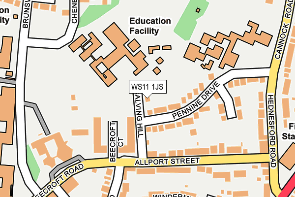 WS11 1JS map - OS OpenMap – Local (Ordnance Survey)