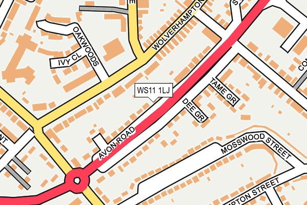 WS11 1LJ map - OS OpenMap – Local (Ordnance Survey)