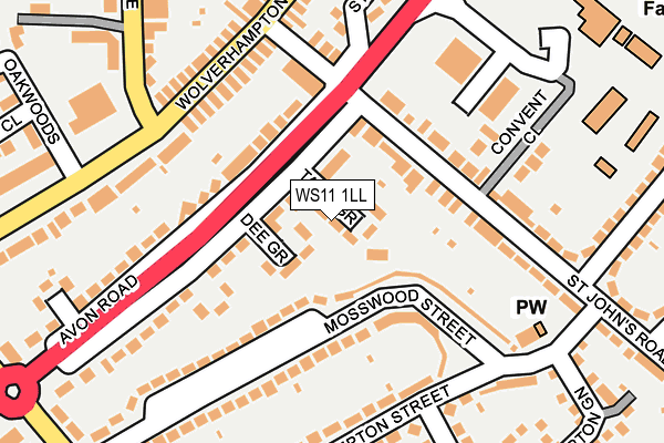 WS11 1LL map - OS OpenMap – Local (Ordnance Survey)