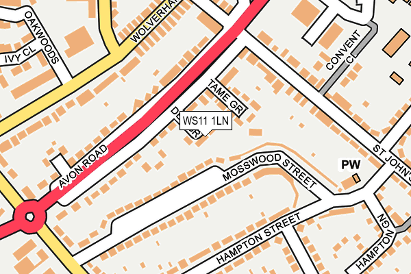 WS11 1LN map - OS OpenMap – Local (Ordnance Survey)