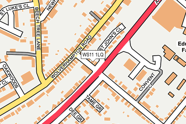 WS11 1LQ map - OS OpenMap – Local (Ordnance Survey)