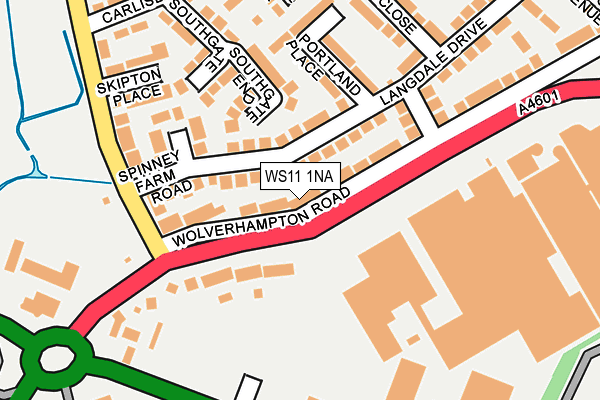 WS11 1NA map - OS OpenMap – Local (Ordnance Survey)