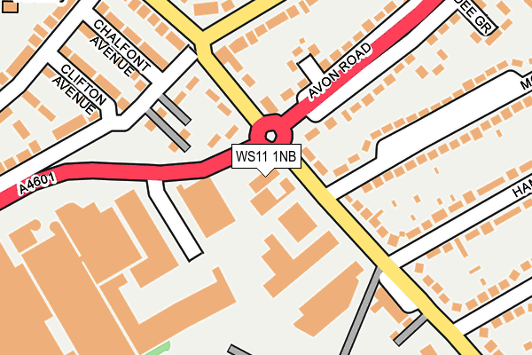 WS11 1NB map - OS OpenMap – Local (Ordnance Survey)