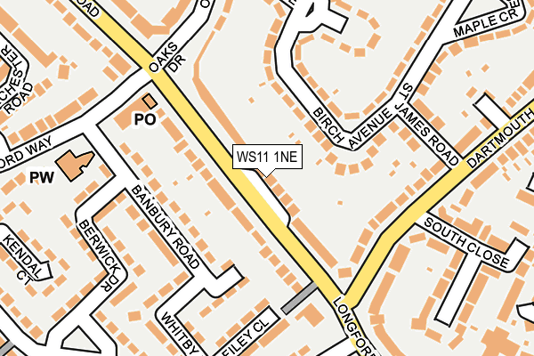 WS11 1NE map - OS OpenMap – Local (Ordnance Survey)
