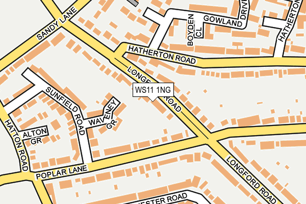 WS11 1NG map - OS OpenMap – Local (Ordnance Survey)