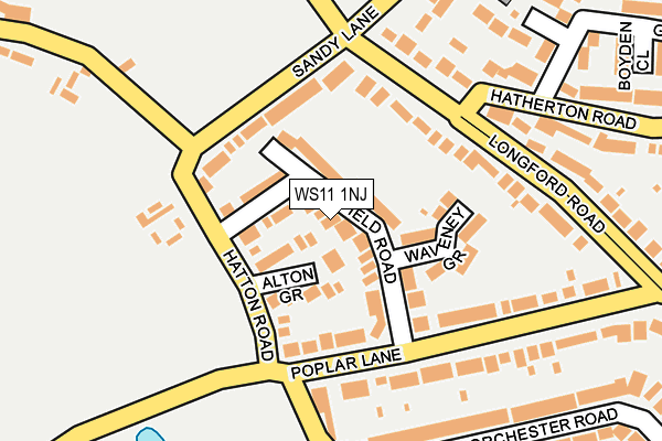 WS11 1NJ map - OS OpenMap – Local (Ordnance Survey)