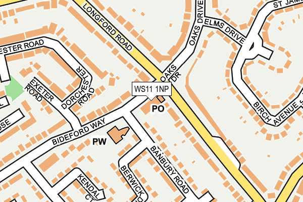 WS11 1NP map - OS OpenMap – Local (Ordnance Survey)
