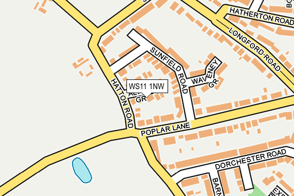 WS11 1NW map - OS OpenMap – Local (Ordnance Survey)