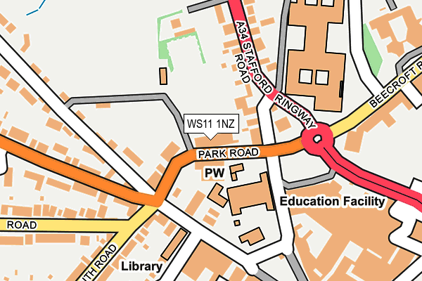 WS11 1NZ map - OS OpenMap – Local (Ordnance Survey)