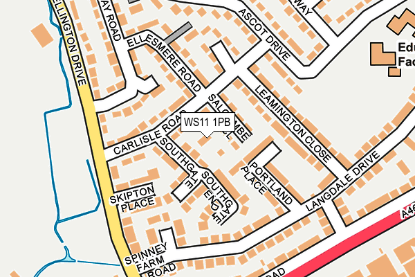 WS11 1PB map - OS OpenMap – Local (Ordnance Survey)