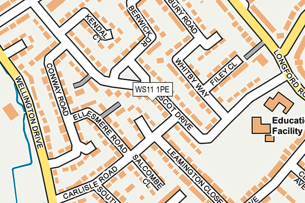 WS11 1PE map - OS OpenMap – Local (Ordnance Survey)