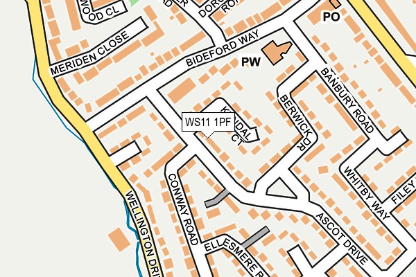 WS11 1PF map - OS OpenMap – Local (Ordnance Survey)